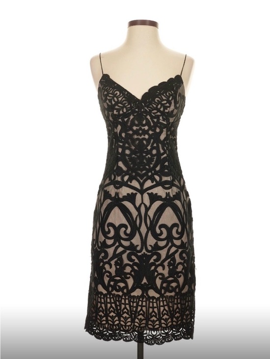 Lulus Dresses & Skirts - Black Lace Overlay Nude Slip Spaghetti Strap Dress